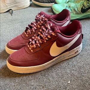 Nike Men's Burgundy and White Sneakers